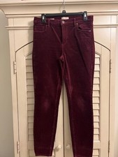 LOFT Womens Modern Skinny Corduroy Pants Stretch Solid Burgundy - Size 6