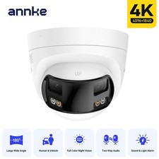 ANNKE 4K POE Security Camera Dual Lens 180  View 2-Way Audio Color Night Vision