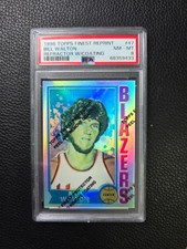 Bill Walton 1996-97 Topps Finest Reprint Rookie RC REFRACTOR W/ PEEL PSA 8 POP 1