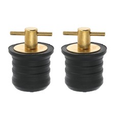 2 Pcs Boat Drain Plug With T Handle - Snap Rubber Plugs With Brass/Stainless ...