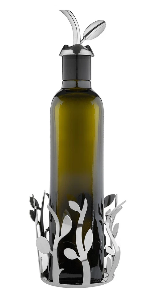 Vertedor "Fior d'olio" para botella de aceite de oliva en poste espejo de acero inoxidable 18/10... Foto 2 de 4