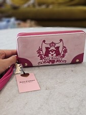 NWT Juicy Couture Love Chapter Large Zip Around Wallet Pink Velour