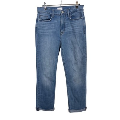 Hudson Blair Straight Jeans Womens 27 Blue High Rise Cropped Medium Wash