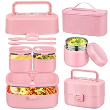 Bento Lunch Box for Kids with 8oz Soup Thermo,2 Leak-Proof Food Containers, a...