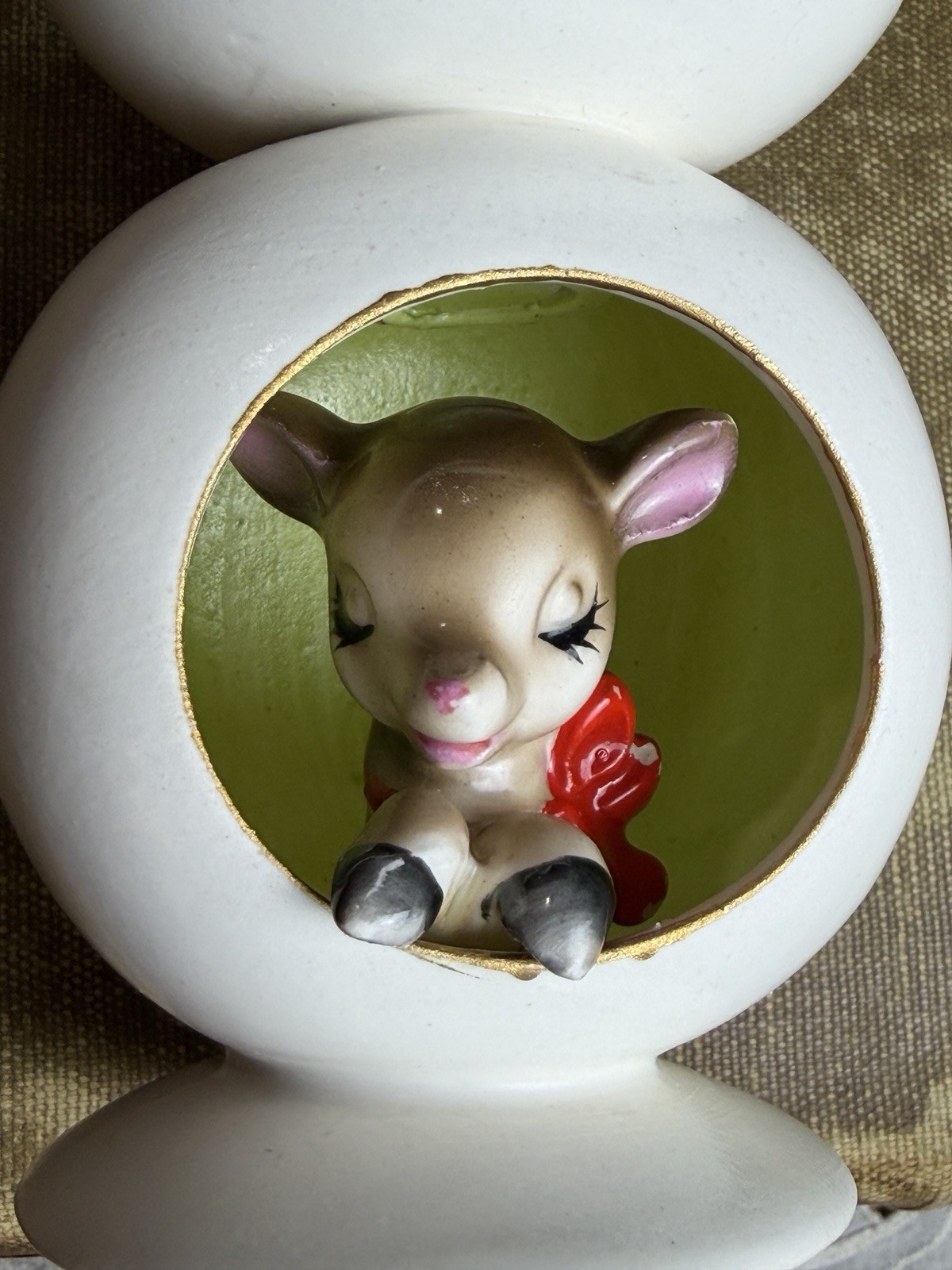 RARE Pair of Vintage 1959 Holt Howard ‘Peek A Boo’ Christmas Deer Candlesticks