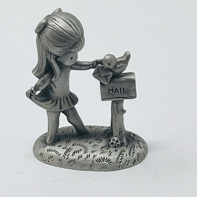 1980 Fine Pewter Hallmark Joan Walsh Anglund Figure Figurine Happy Thoughts