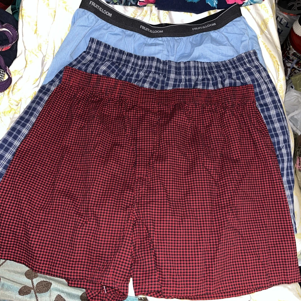 2 calzoncillos boxer Fruit Of Loo mezcla de algodón 1 George talla L a cuadros Foto 2 de 2