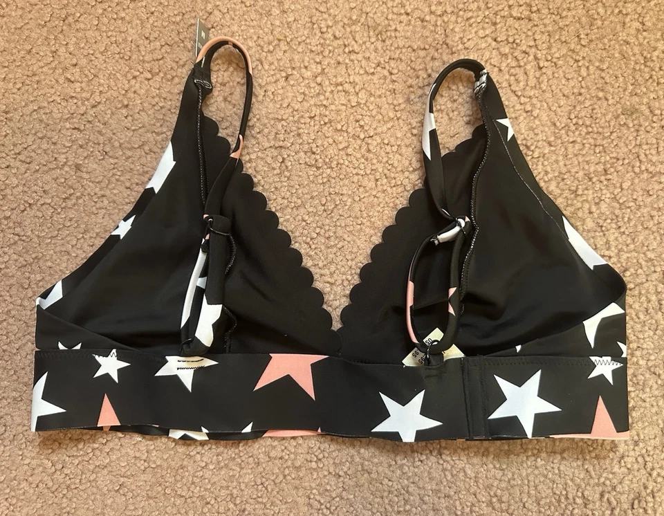 NWT PINK Victoria Secret Star Graphic Bonded Scallop Bralette Size Medium - Image 4 of 4
