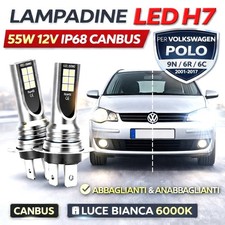 COPPIA LAMPADINE H7 LED 110W FARI CANBUS LUCE BIANCA VOLKSWAGEN POLO 2001-2017