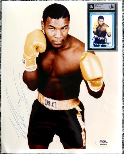 1989 Mike Tyson "Living Legends Card Photo" Signed (PSA) Original Photo, 8x10in