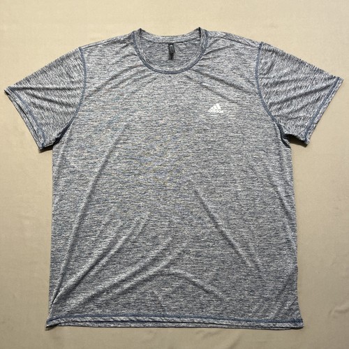 Adidas Shirt Mens 3XL XXXL Blue Grey Performance Golf Tee Dry Dri Exercise Gym