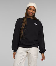 NEW The North Face Women s Evolution Fleece Oversized Sweatshirt Black XS,M,L,XL