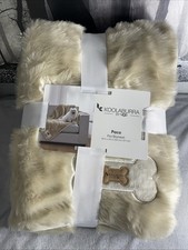 NEW Koolaburra By UGG PACO Faux Fur Pet Blanket 40  X 50  Creamy Beige Color