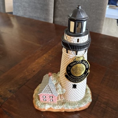 Vintage 1993 Lefton St. Simons Lighthouse  Georgia  Retired 11  X 7  Brunswick