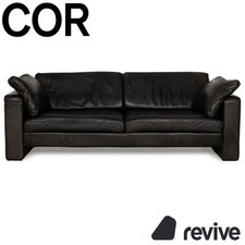 Cor Conseta Leder Dreisitzer Schwarz Sofa Couch