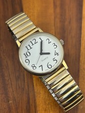 Unbranded Watch Women Gold Tone White Dial Simple Easy Read 32mm New Battery