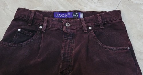 Vtg 90’s LEVI'S SILVER TAB Baggy Jeans Men’s 34x30 Rare Burgundy Color by Levi's, $89 - Photo 3