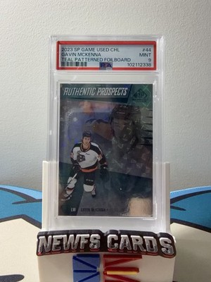 2023-24SP Game Used CHL Edition Teal Patterned Foilboard /249 Gavin Mckenna PSA9