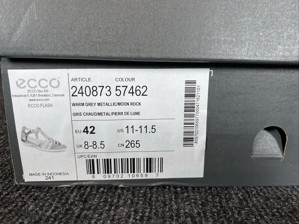 Sandalia ECCO Flash T-Strap para mujer gris metálico/moon rock - 240873 talla 11-11,5 Foto 3 de 4