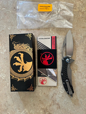Microtech Matrix Manual Frame Lock Pocketknife Ti/Carbon Fiber Black/Gray