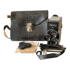 Ekran 4 - Vintage Soviet Russian Double 8mm Film Movie Camera, Grip, Bag, Papers