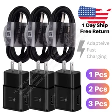 For Samsung Galaxy S22 S21 S10 Note10 S9 Plus Fast Wall Charger Type-C Cable Lot