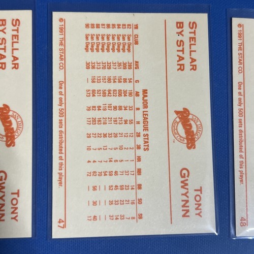 🔥1991 STAR CO. STELLAR TONY GWYNN ONLY 100 SETS W/Promo💥Ebay POP 1 - Picture 16 of 23