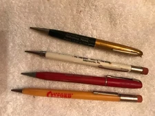 LOT OF 4 ADVERTISING MECHANICAL PENCILS SCRIPTO,READY RITER,WINGS
