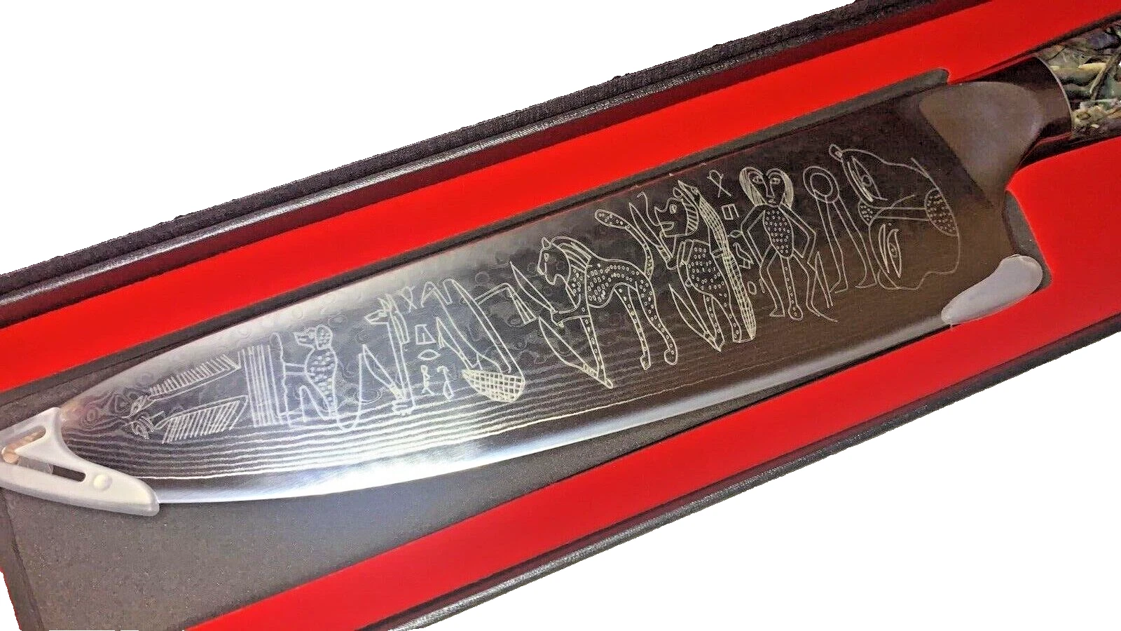 8" Chef Knife 67-layer Damascus Egyptian Protection Design Magic Custom Made