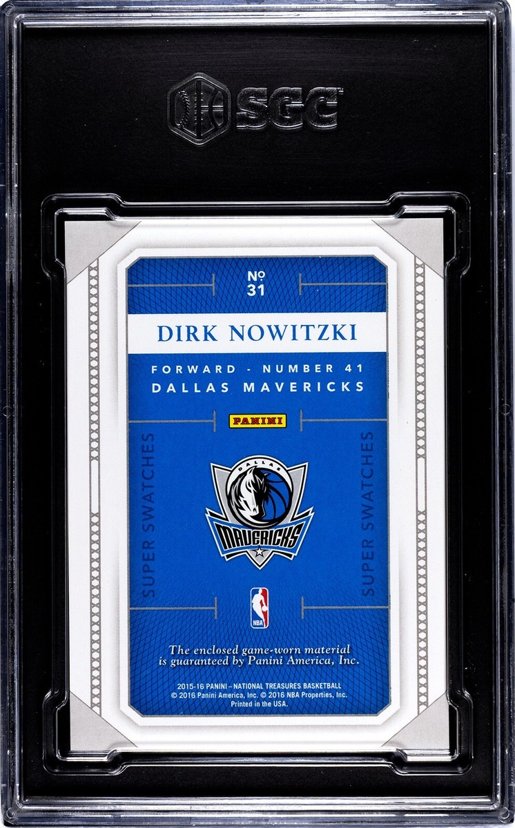 2015-16 National Treasures super swatches Dirk Nowitzki sgc 9 97 