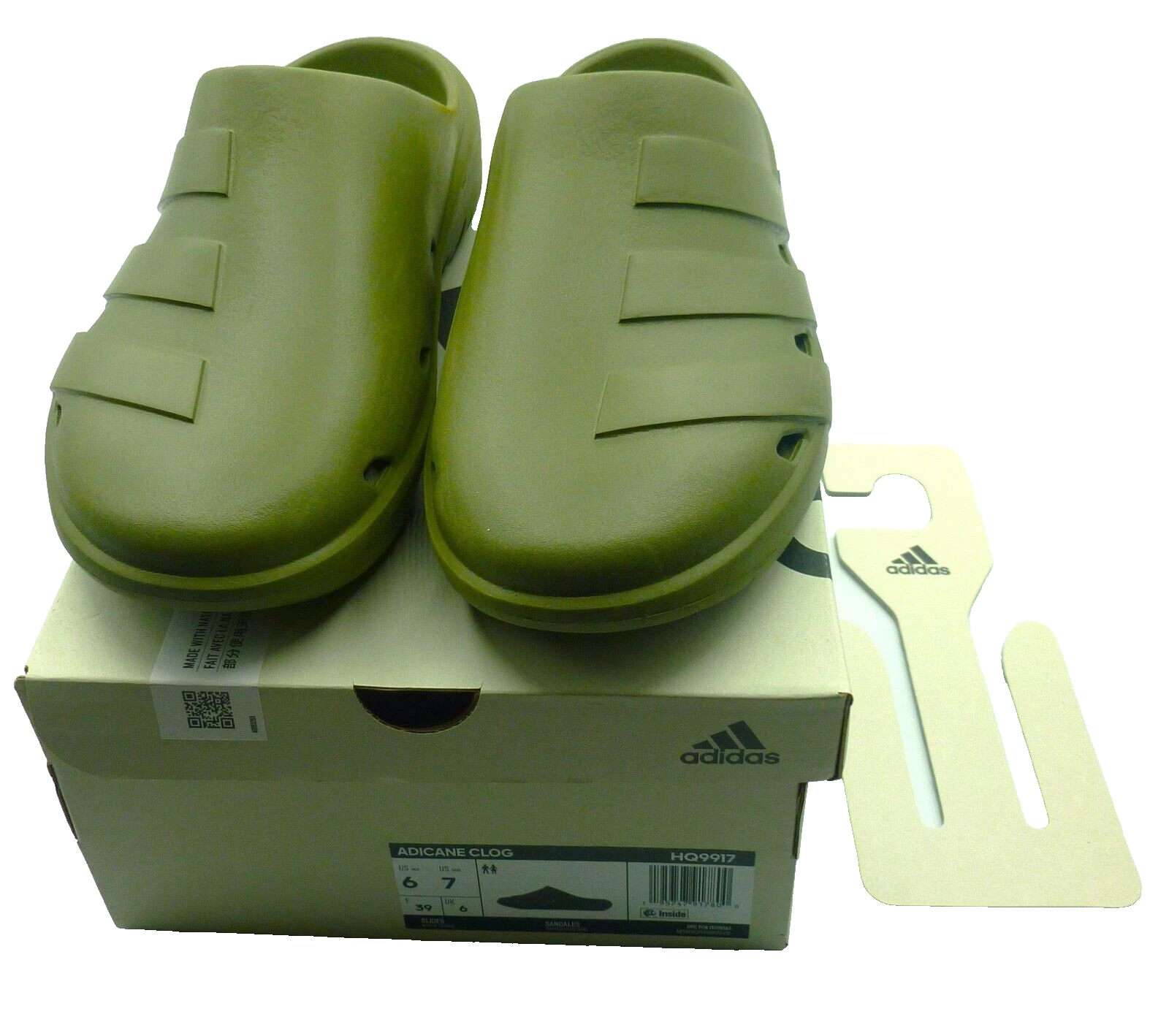 ADIDAS Zoccoli Adicane verde oliva sandali USA taglia 6 donna taglia 7