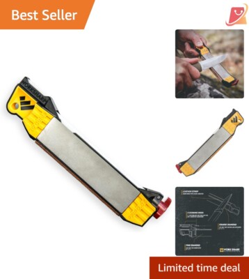 Compact Knife Sharpener Diamond Ceramic Travel Tool for Hunting Camping