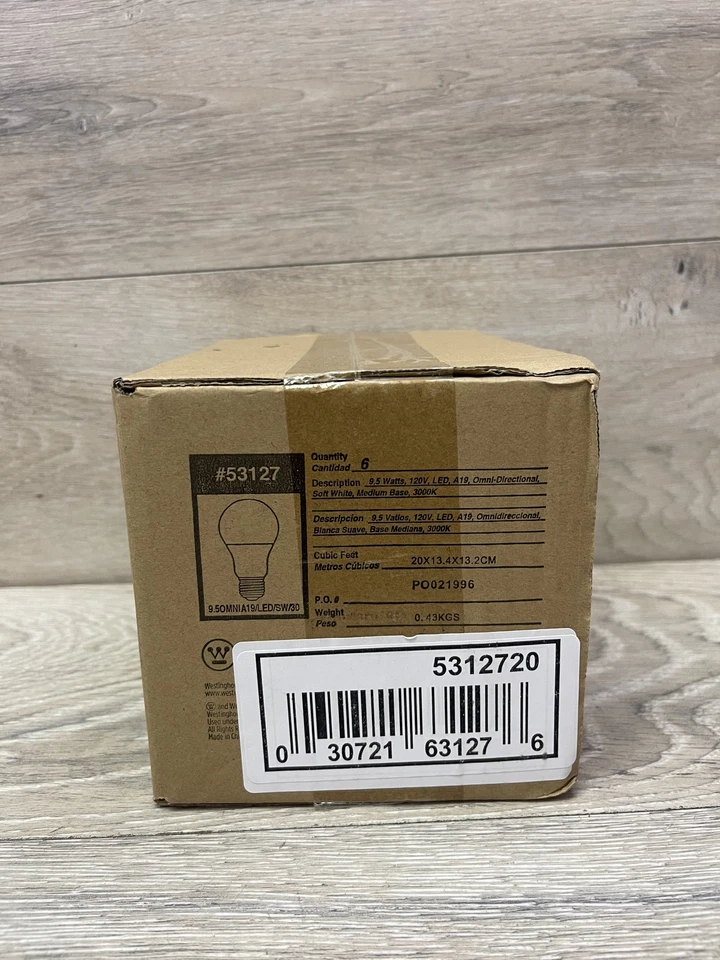 Westinghouse 53127 ALL PURPOSE 60W BRIGHT WHITE LIGHT LED - Image 2 of 3