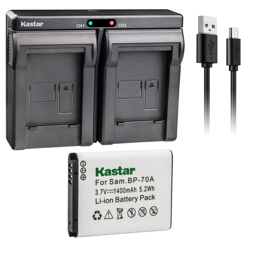 Kastar Battery Dual USB Charger for Samsung BP-70A Battery & Samsung WP10 Camera - Picture 8 of 11