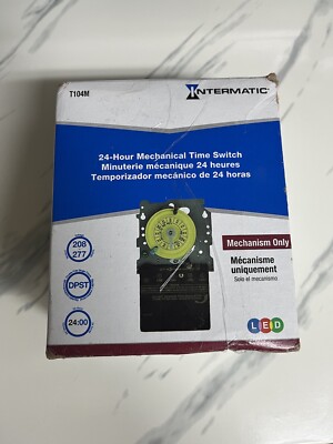 Intermatic T104M 24-Hour Mechanical Time Switch - 208-277V, DPST Mechanism For Pumps & Lighting