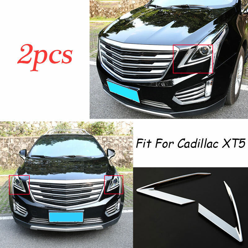 For 20162020 Cadillac XT5 ABS Chrome Car Front Headlight Lamp Eyebrow