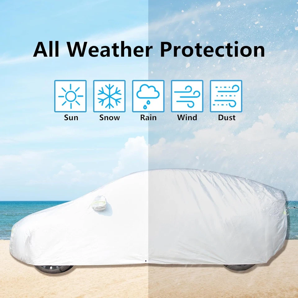 Full SUV Car Cover for 170-190 Inch Vehicles, Waterproof,All-Weather, Anti-UV - Imagem 4 de 4