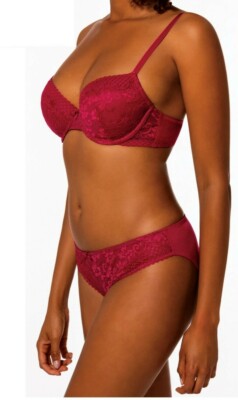     DORINA LIANNE Spitze rot leicht gepolsterter Bügel-BH bzw. Hipster-Slip