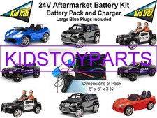 NEW 24V Conversion Kit UPGRADE FOR 12V Cars/Trucks Battery, Charger, Car Plug 