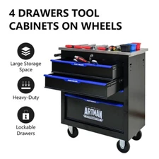 Tool Cart 4 Drawers Rolling Tool Chest Garage Storage Cabinet Tool Box w/Wheels