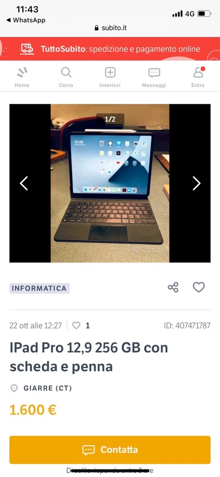 Apple iPad Pro 12.9-inch (4th generation) · 256GB · Cellular, foto 2 di 3