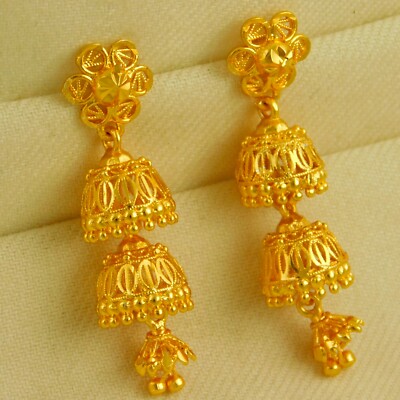 Bollywood Bridal Traditional Earring Gold Plated Wedding Jhumki