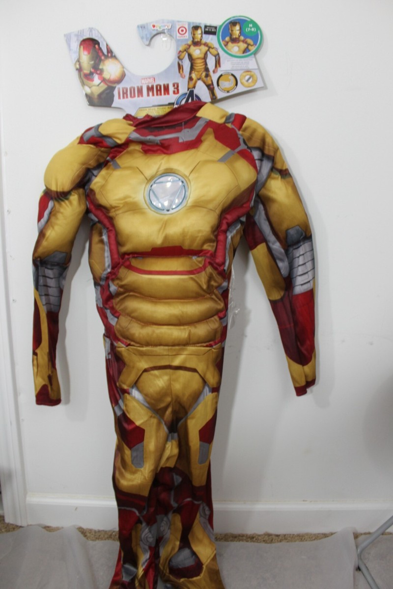 IRON MAN MUSCLES MARK 42 COSTUME Boys Medium 7-8 Marvel Avengers