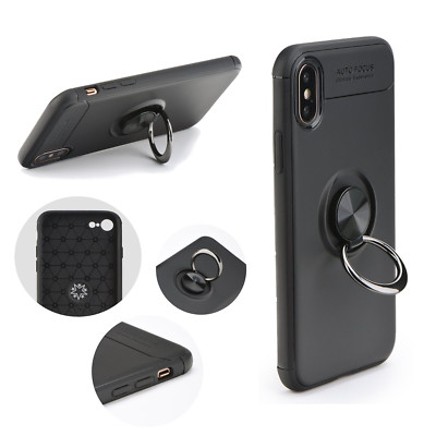 Ring Hülle Case Etui Cover Tasche Fingerhalter Handy Schwarz Huawei Honor 8A