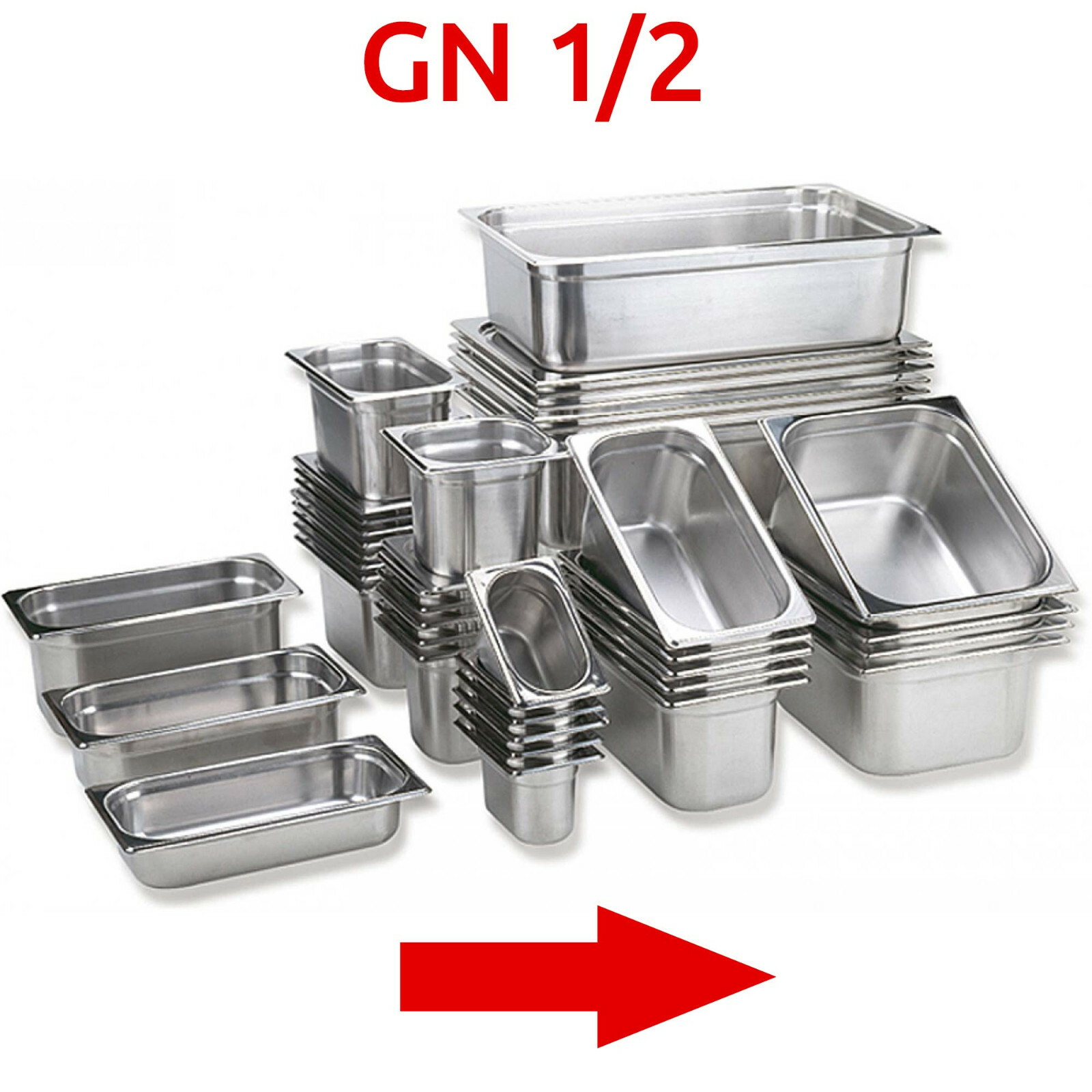 GN Behälter Gastronomiebehälter GastroNorm Edelstahl 1/1 1/2 1/3 1/4 1/6 2/4 1/