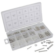 Stainless steel Nuts Bolts Washers Fasteners Fixings M3 - M6 224pc kit AST17