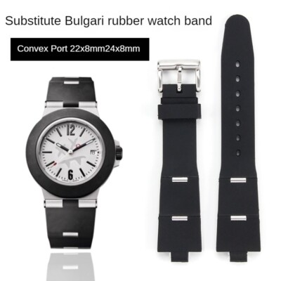 Soft Silicone Rubber Watch Bands Strap forB.vlgari D.IAGONO PROFESSIONAL 22/24mm