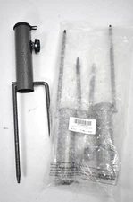 Hotop Patio Umbrella Steel Stand Beach Umbrella Metal Ground Grass Stand 3 Piece