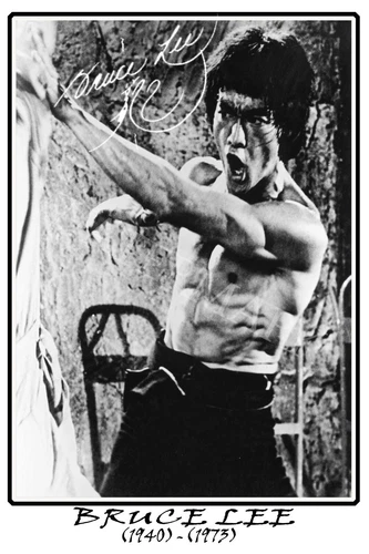 Bruce Lee signed 12x18 inch photograph poster - Enter the Dragon - Fist of Fury