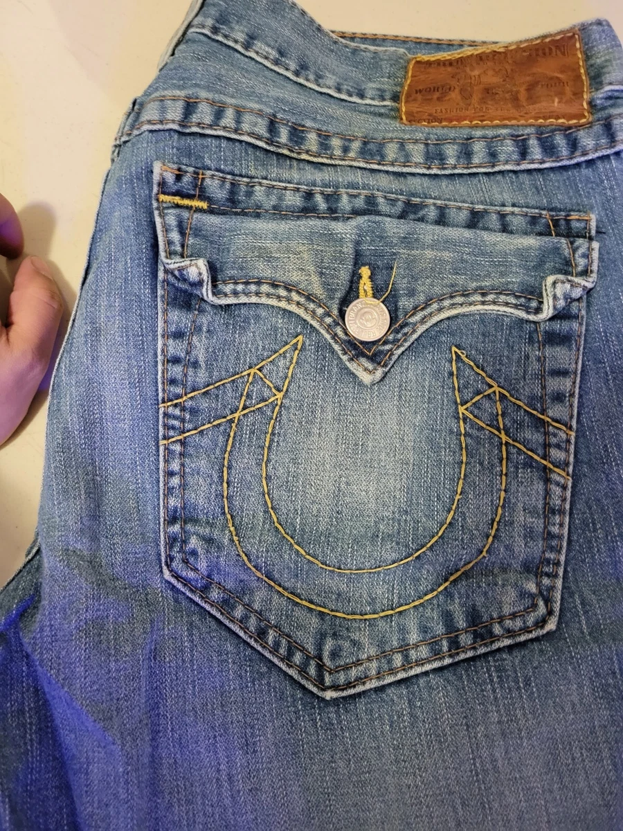 True Religion Jeans blue loose fit 36 32 Rare buddah